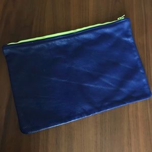 Navy American Apparel Leather Pouch